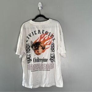 Civil Regime Oversized Tshirt Graphic Print Smoking Cherub Streetwear Size Large